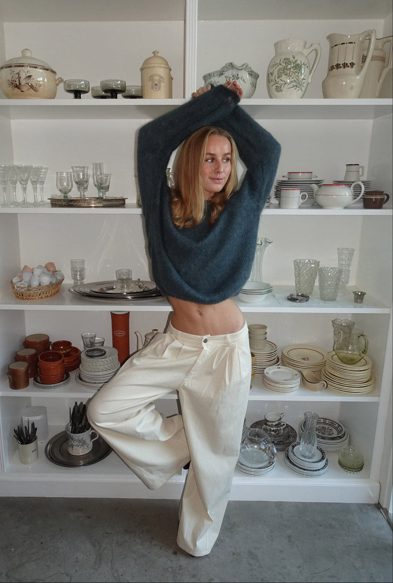 Chamomile straight leg trousers – Off white