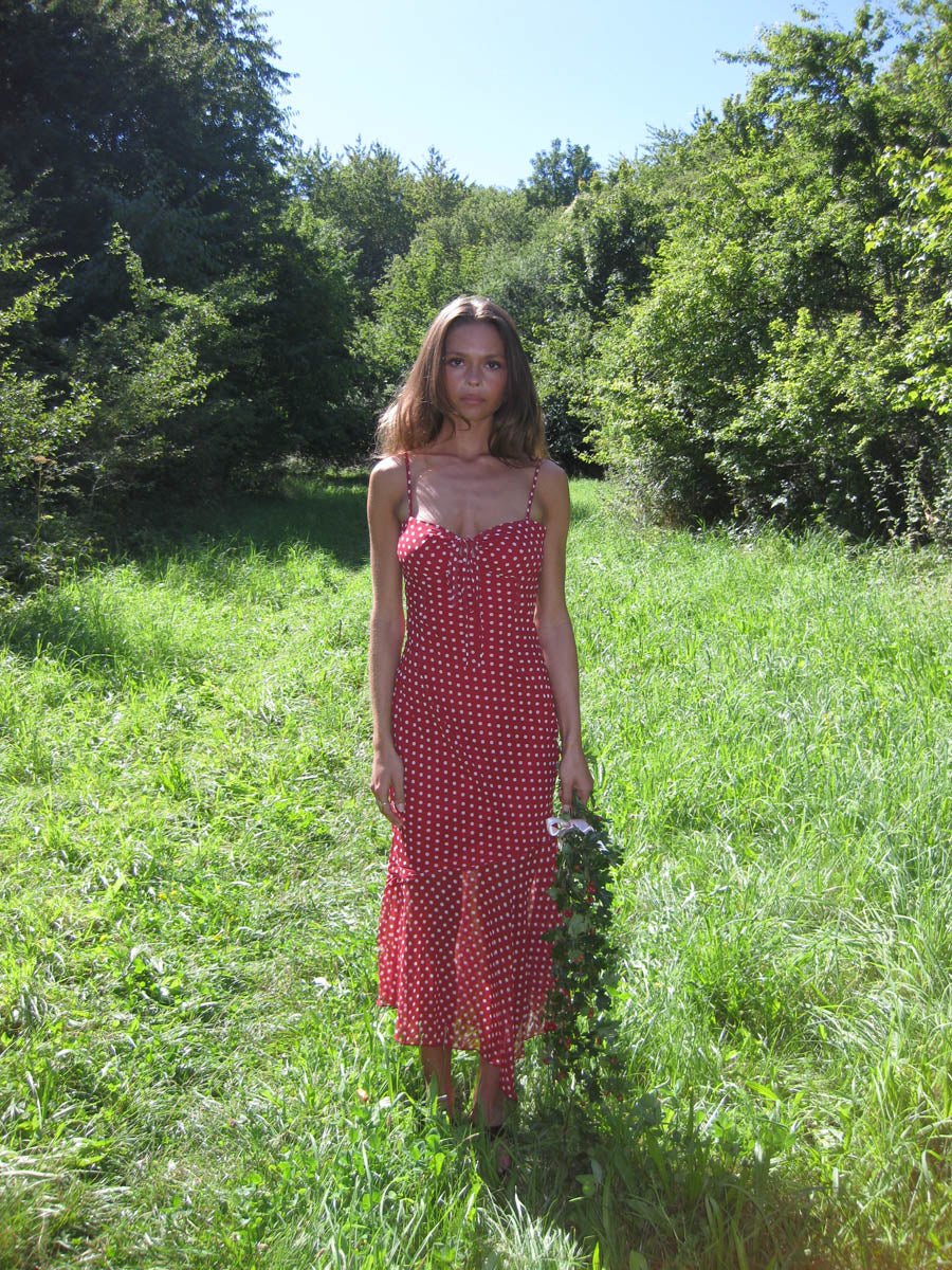 Elora dress with polka dots - Red