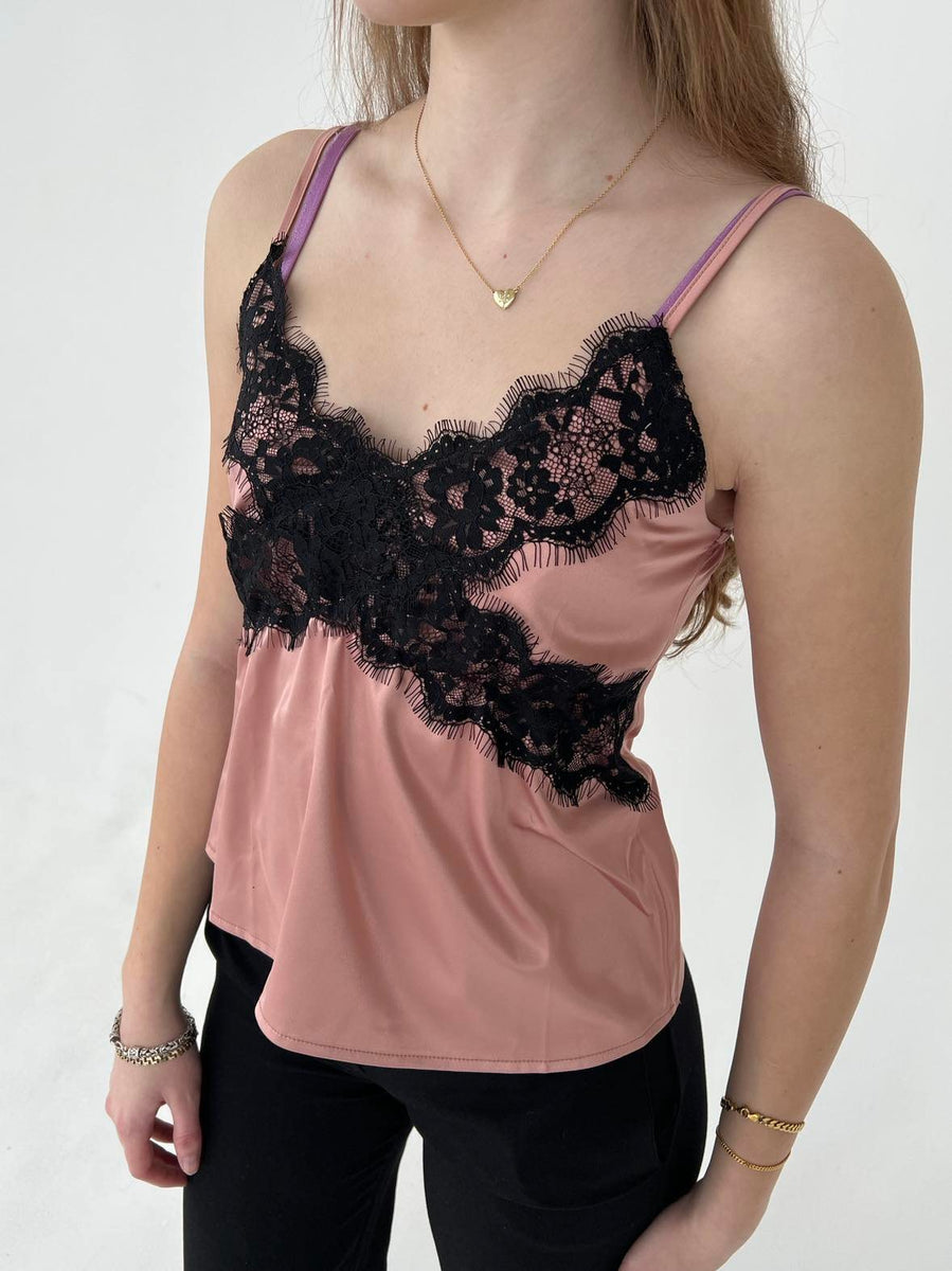 Olympia French Lace Camisole Tank Top Cami in Ivory or Black