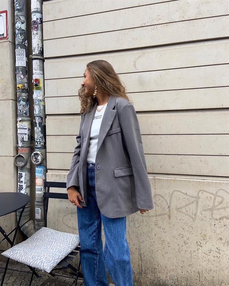 Premium - oversized blazer grey