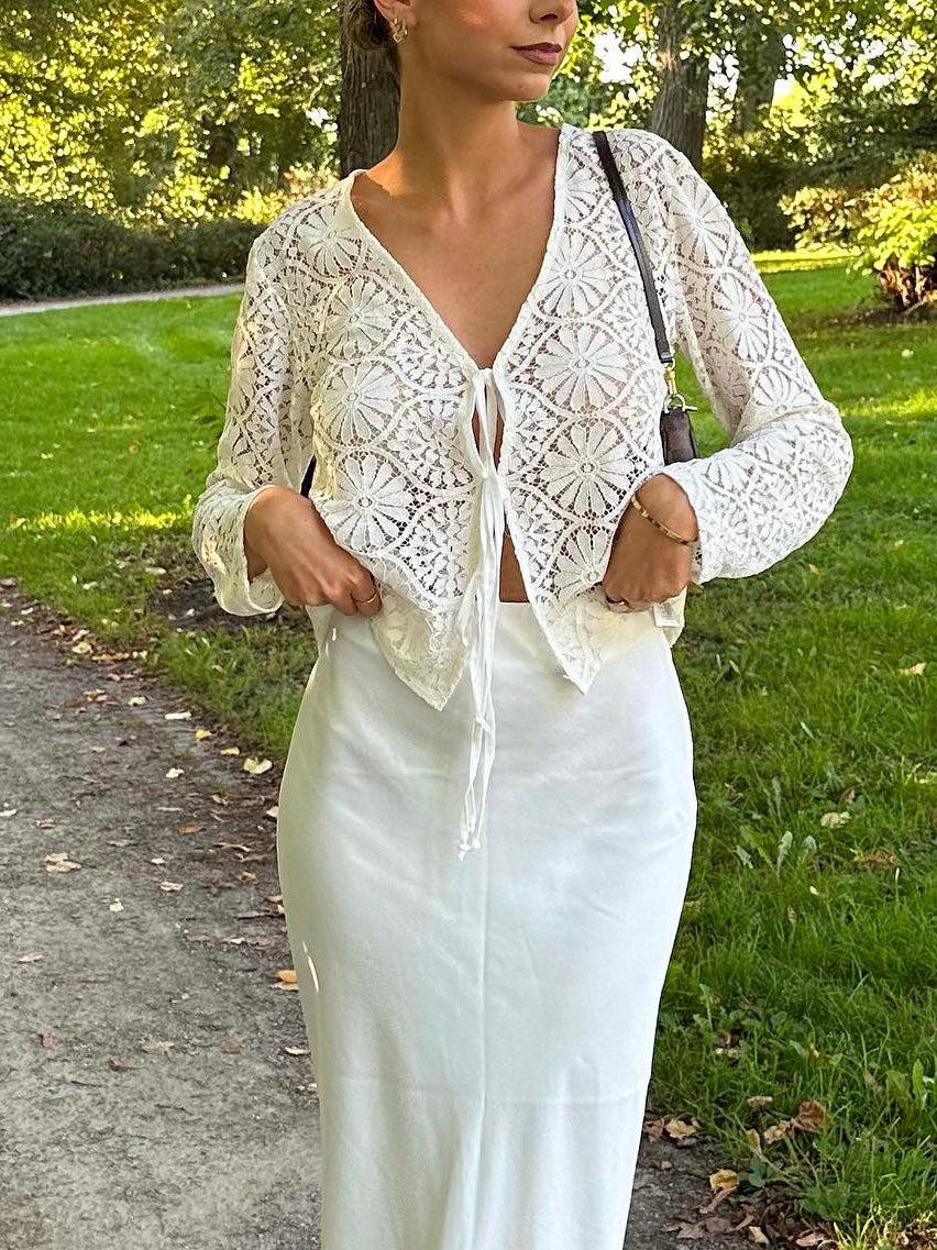 Angelina lace blouse White – - Main Image