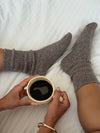 2-pack knitted socks - Beige/brown