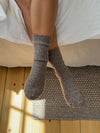 2-pack knitted socks - Beige/brown