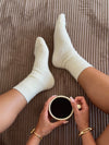 2-pack knitted socks - Beige/brown