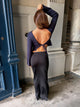Simona 2 ways tie blouse - Navy