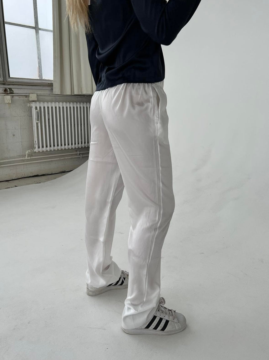 Lona low waist satin pants - White