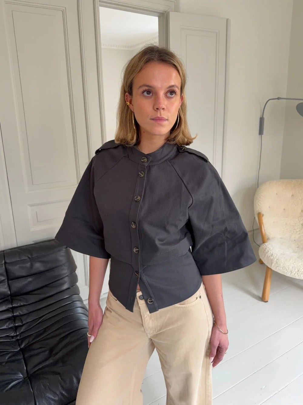 Wolvina 3/4 sleeve jacket - Grey