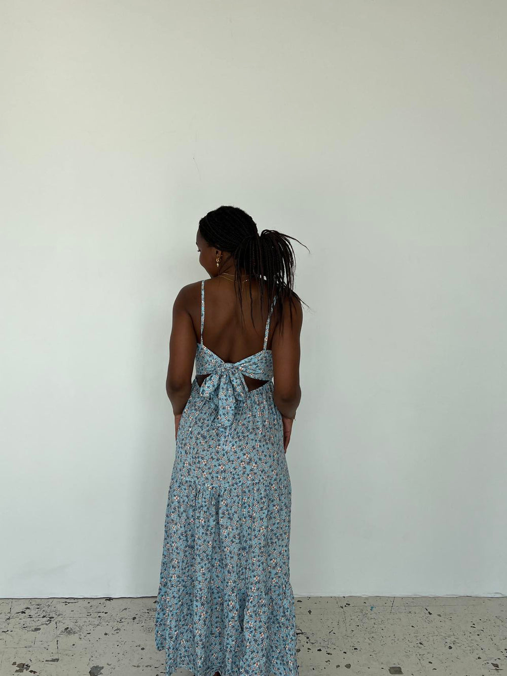 Kimora maxi dress with flowers - Blue