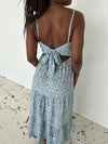 Kimora maxi dress with flowers - Blue