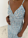 Kimora maxi dress with flowers - Blue