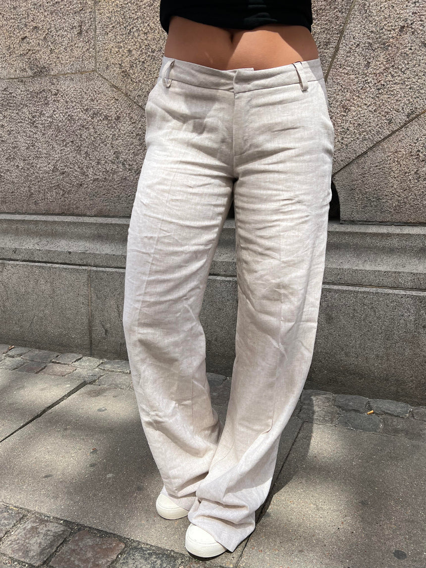 Herringbone pants - Beige/white