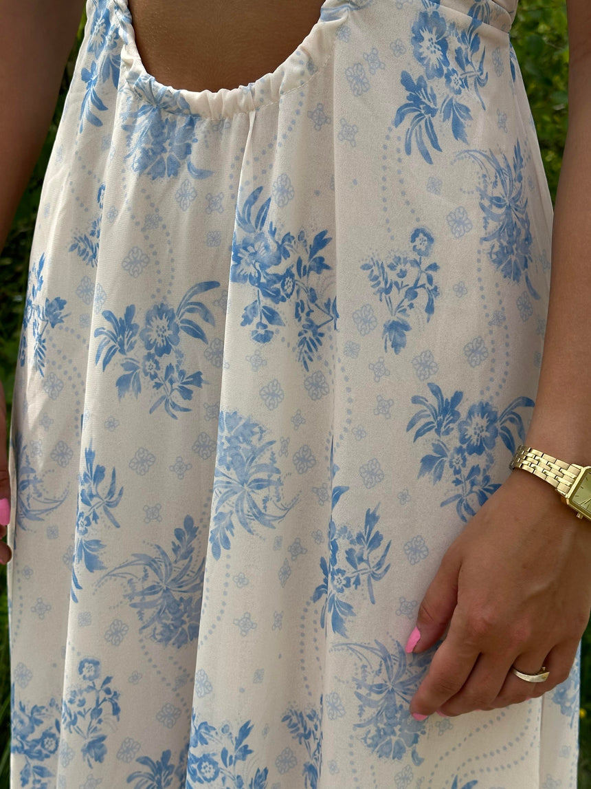 Asti dress with blue flower print