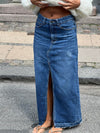 Corsa long denim skirt