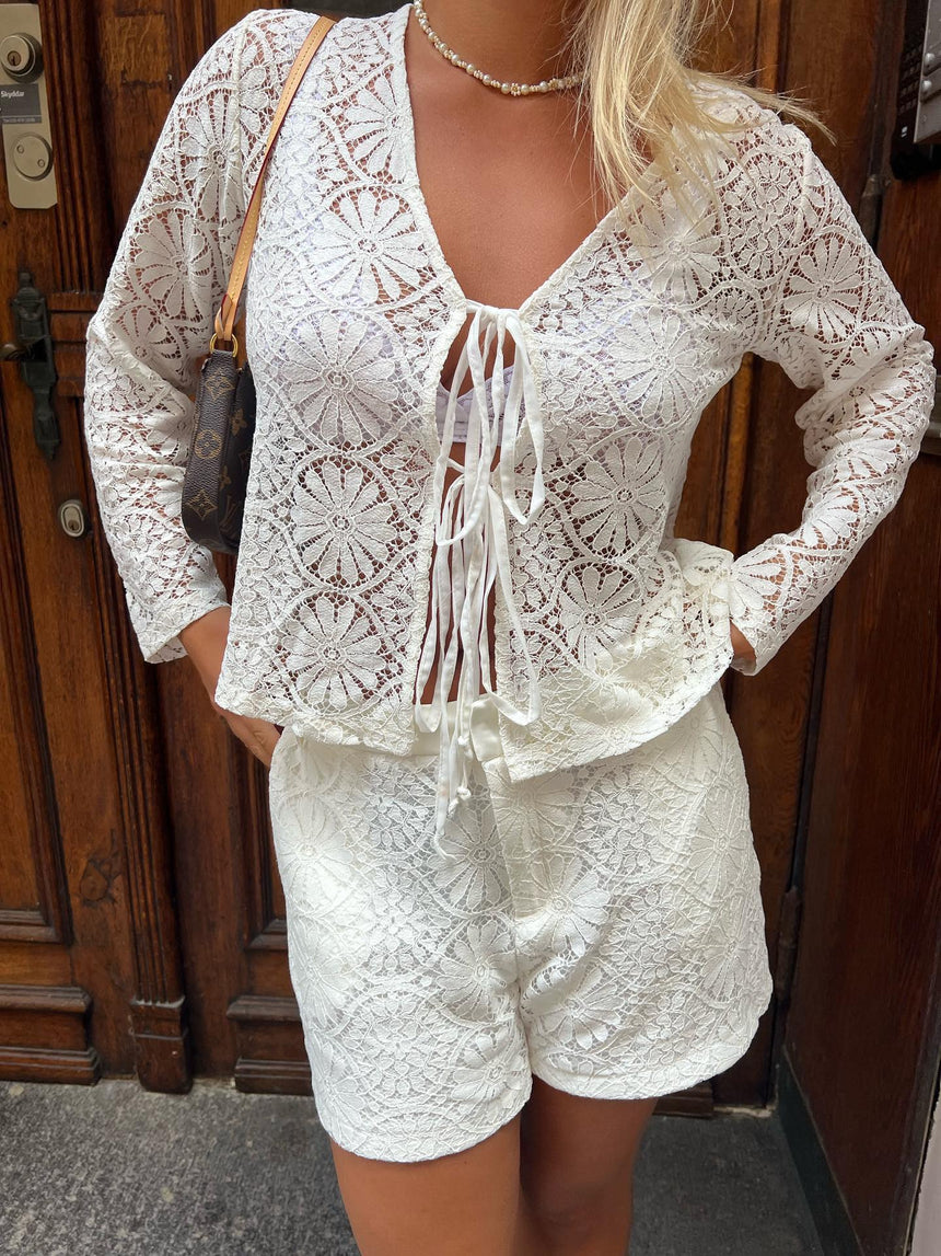 Angelina lace blouse - White