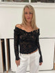 Bodil long sleeve lace blouse - Black