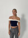 Maisy off shoulder top - Navy