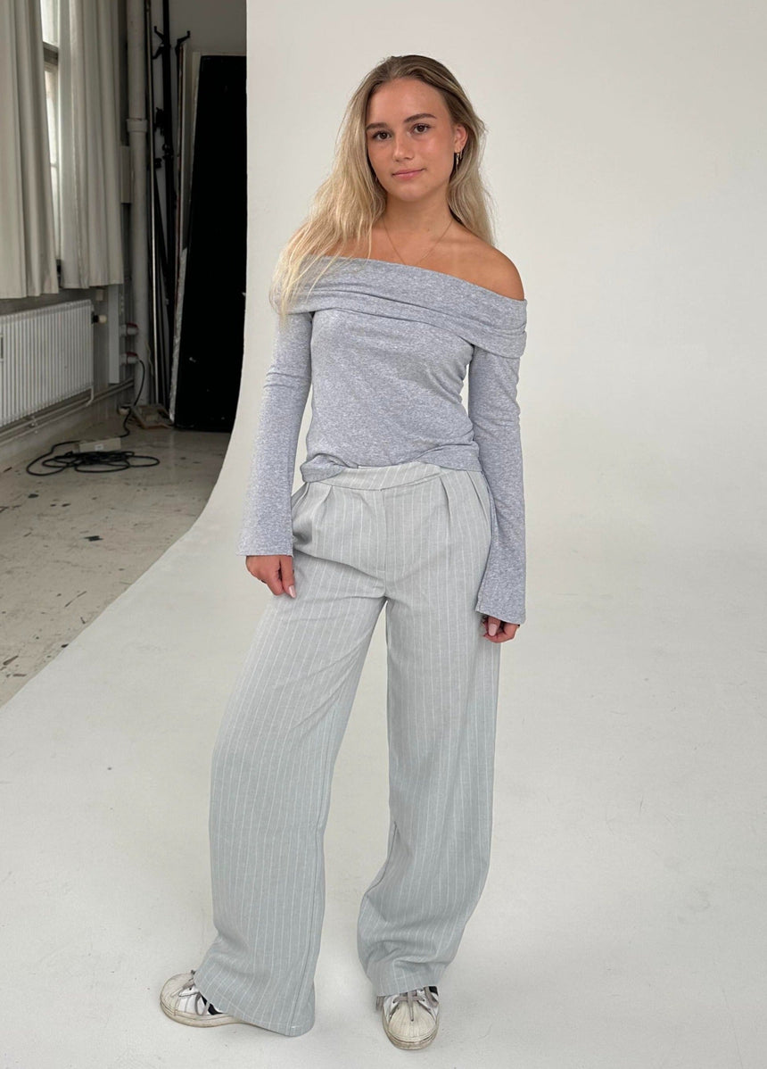 Kayle pants with stripes - Light grey