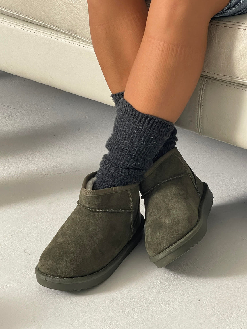 Malabo teddy boots short - Khaki