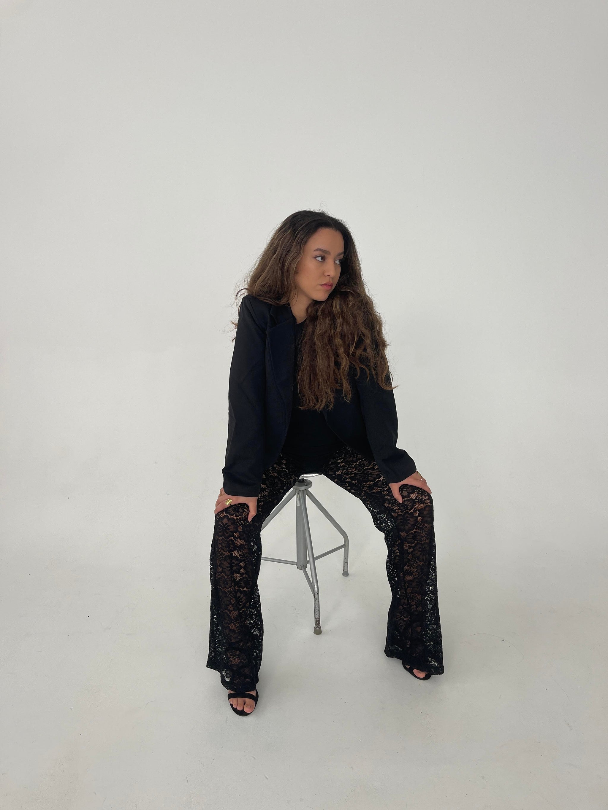 Rainbow Lace Flared Pants - Black - Size S Womens Pants