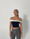 Maisy off shoulder top - Navy