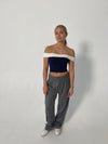 Maisy off shoulder top - Navy
