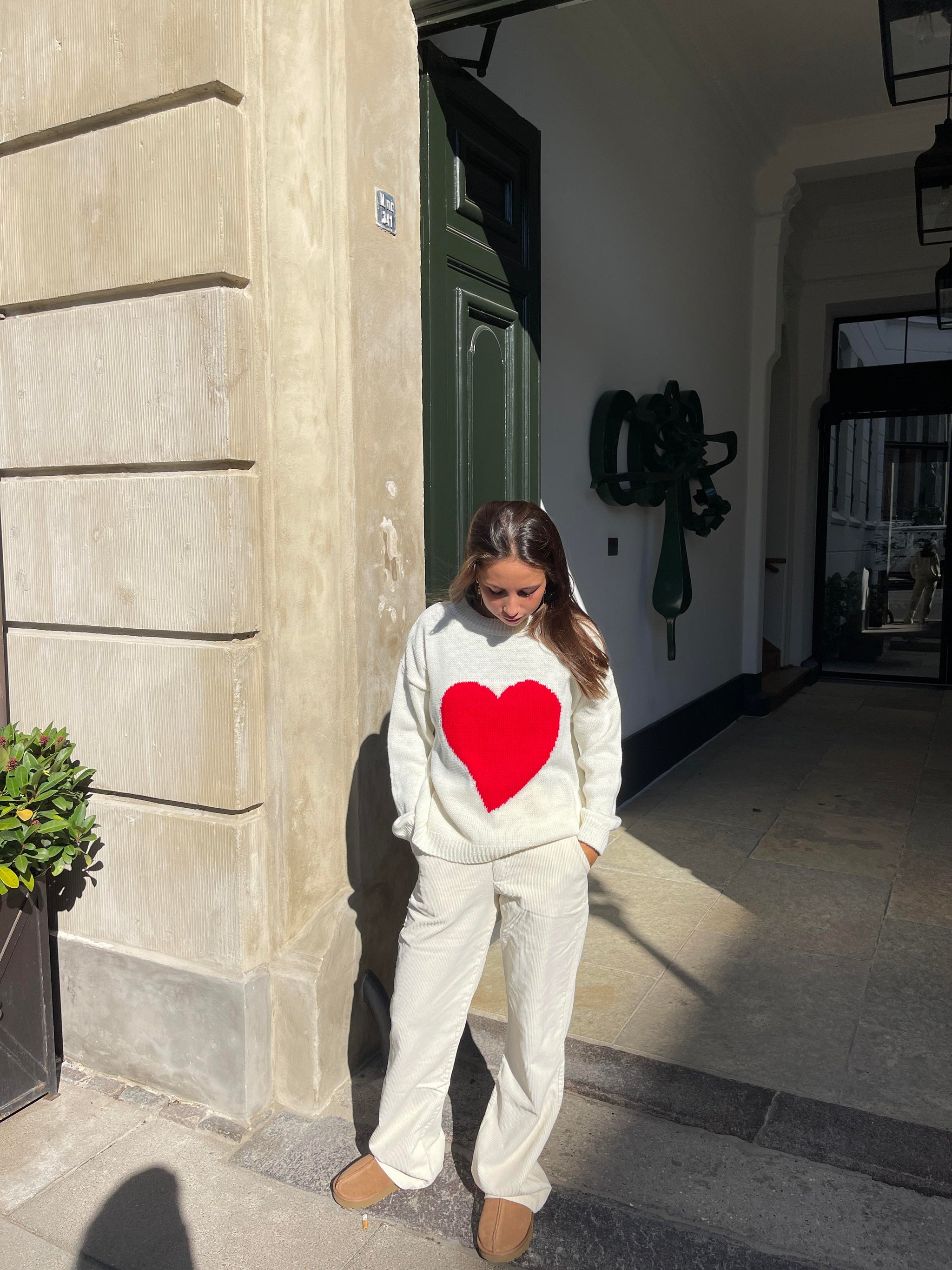 Red heart knit - White – Designbysi.se