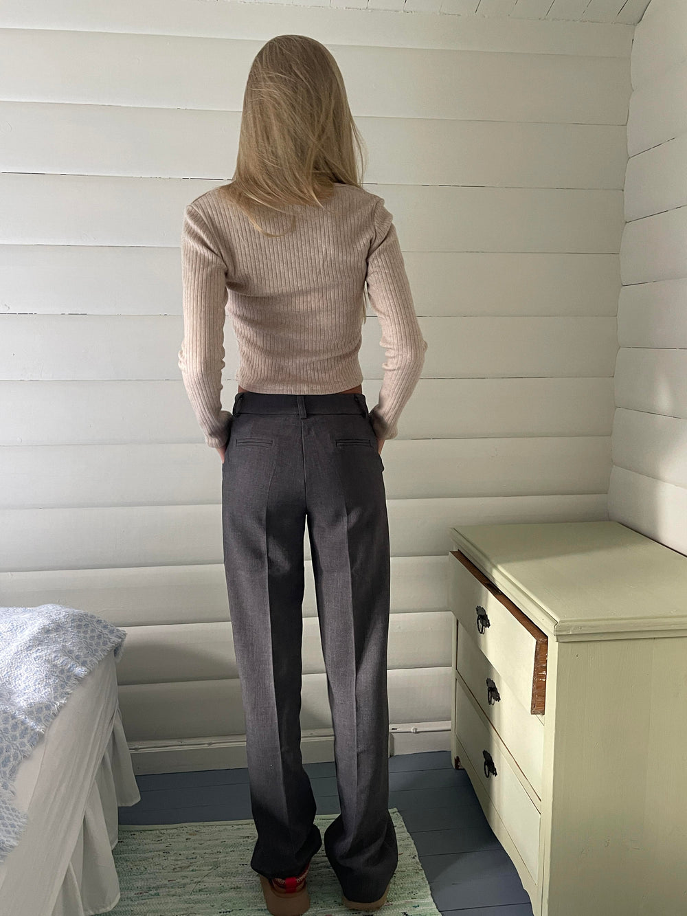 Kienna low-waisted suit pants - Grey