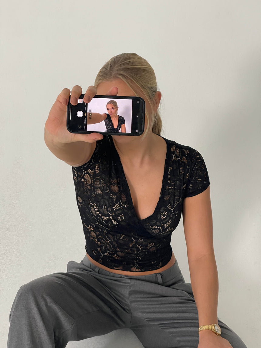 Bernadette lace top - Black