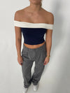 Maisy off shoulder top - Navy
