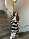 Billa long coat with stripes - Grey/black