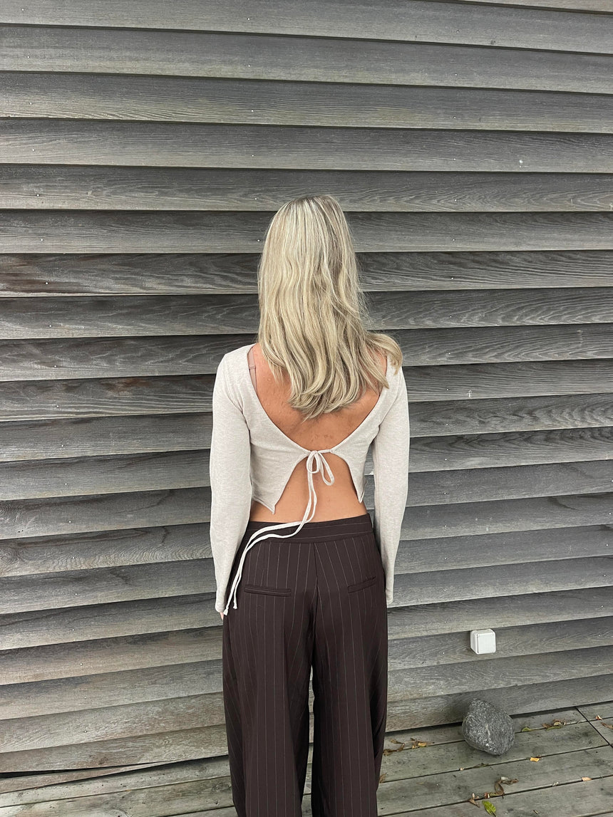 Simona 2 ways tie blouse - Beige