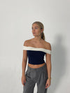 Maisy off shoulder top - Navy