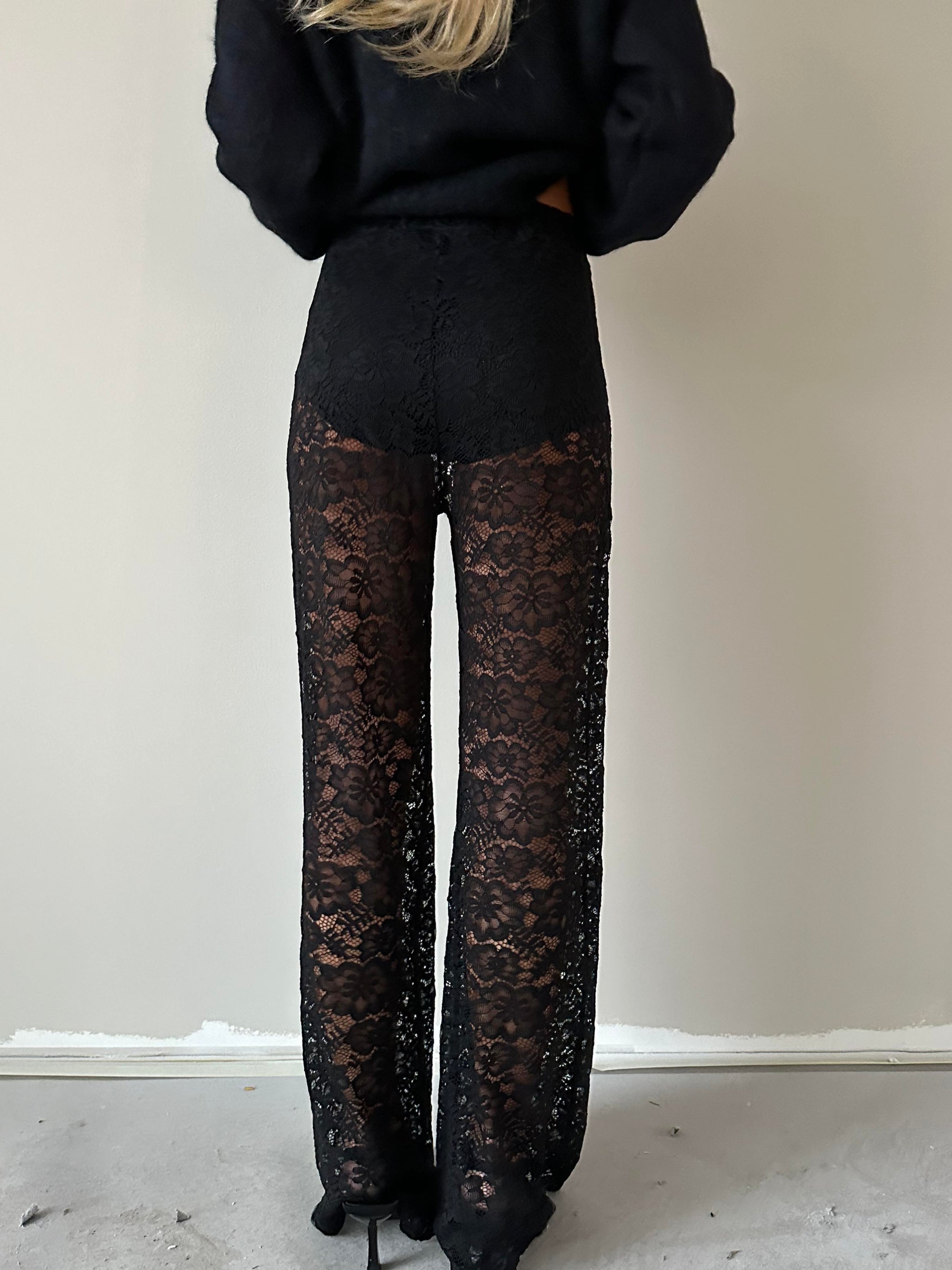Rainbow Lace Flared Pants - Black - Size S Womens Pants