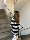 Billa long coat with stripes - Grey/black