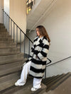 Billa long coat with stripes - Grey/black