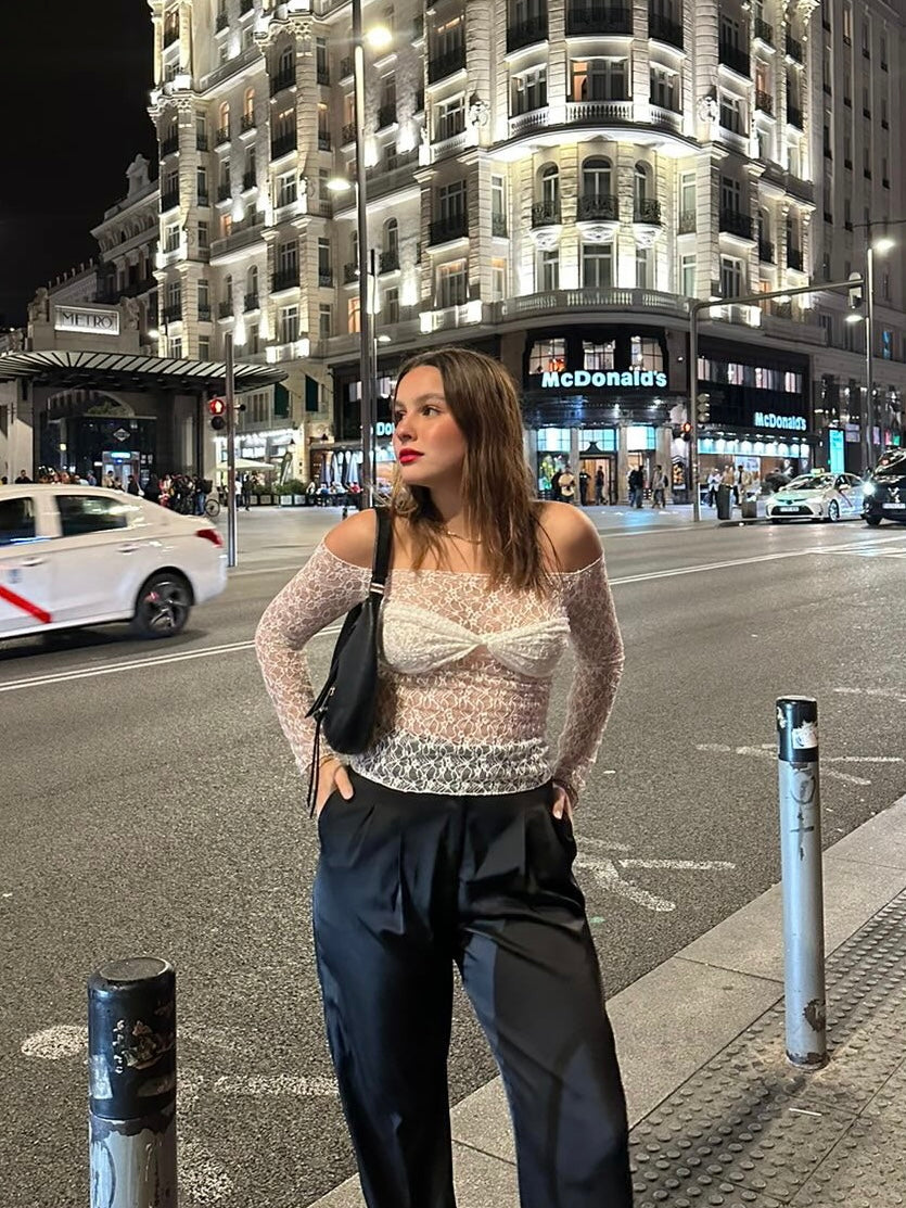 Inez lace blouse - White