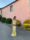 Andie off shoulder satin dress - Yellow