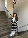 Billa long coat with stripes - Grey/black