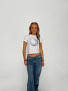"Disco ball" baby tee - white