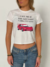 "Call me" Baby tee - White