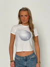 "Disco ball" baby tee - white