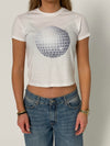 "Disco ball" baby tee - white