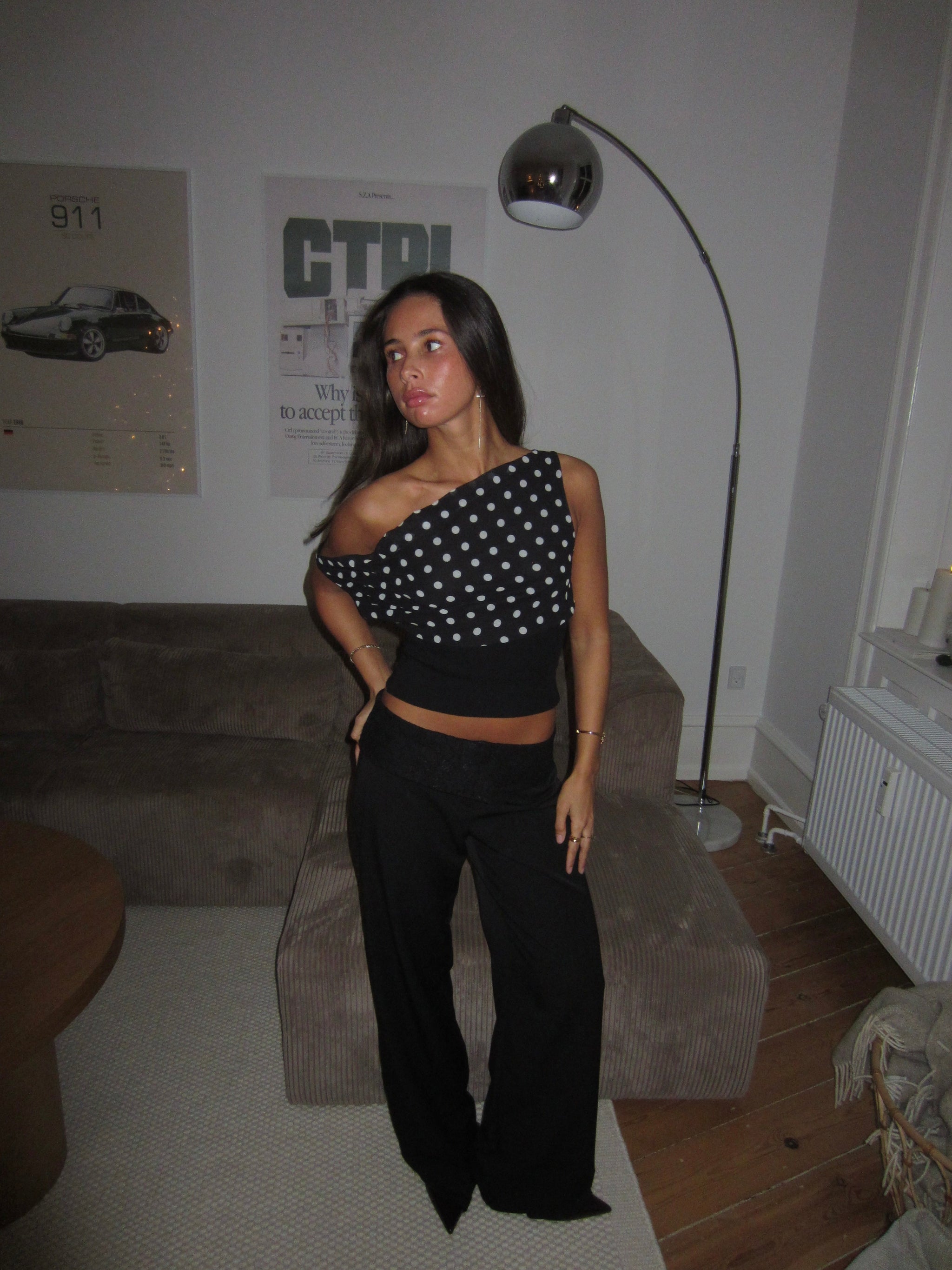 Kimmie polka dotted top - Black/white – Designbysi.se