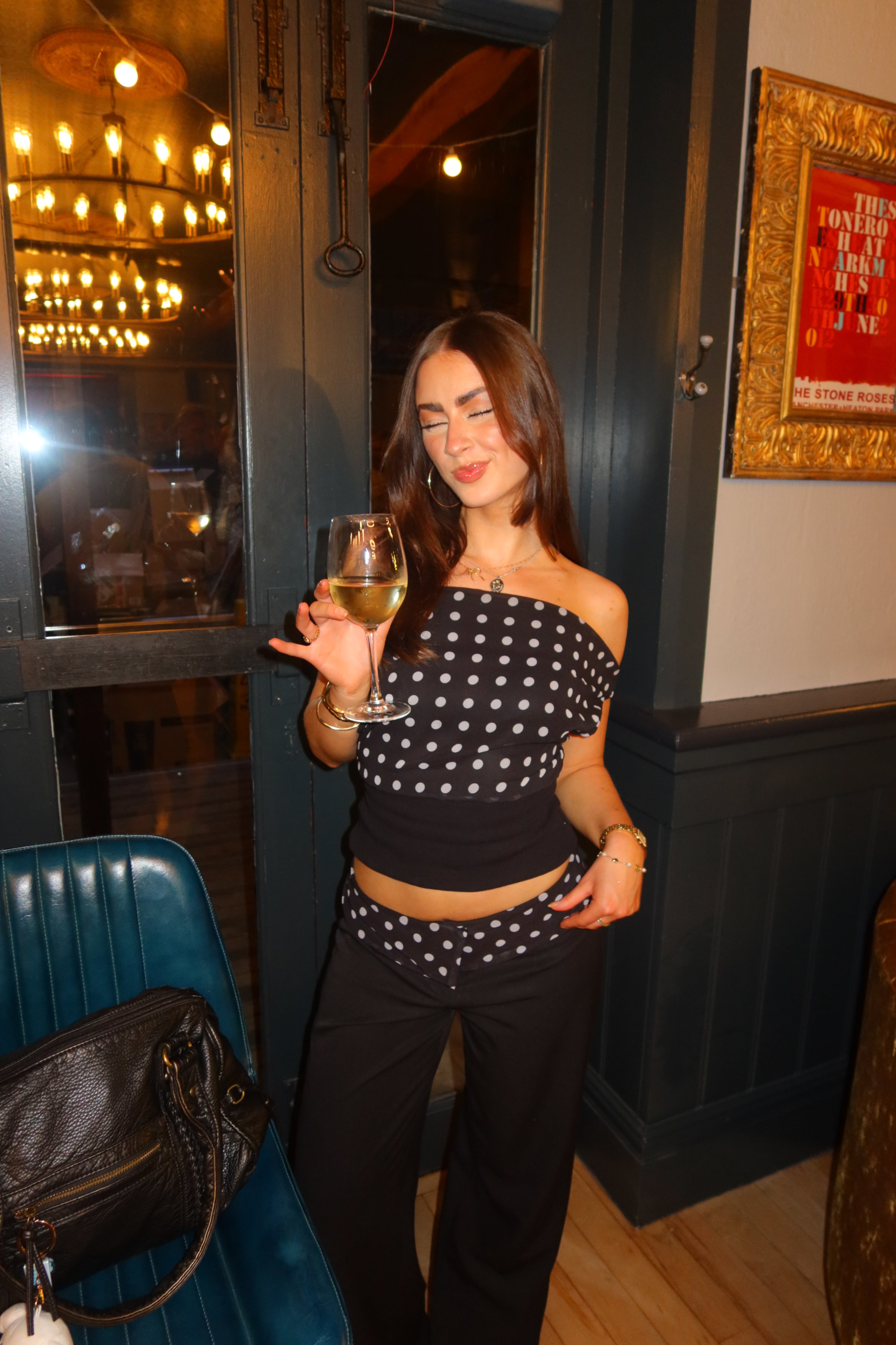 Kimmie polka dotted top - Black/white – Designbysi.se