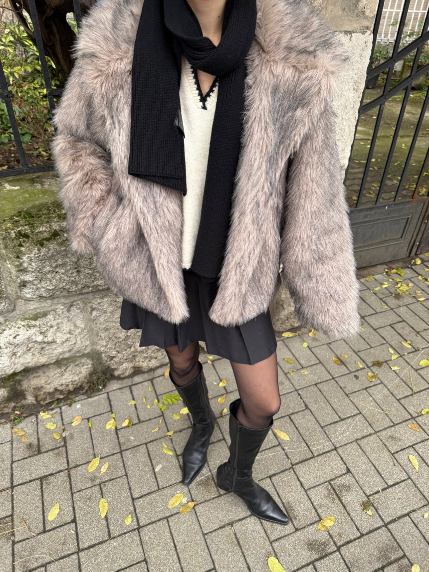 Tilla faux fur coat - Beige