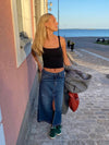 Corsa long denim skirt