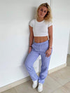 Hilja stribed linen pants - blue
