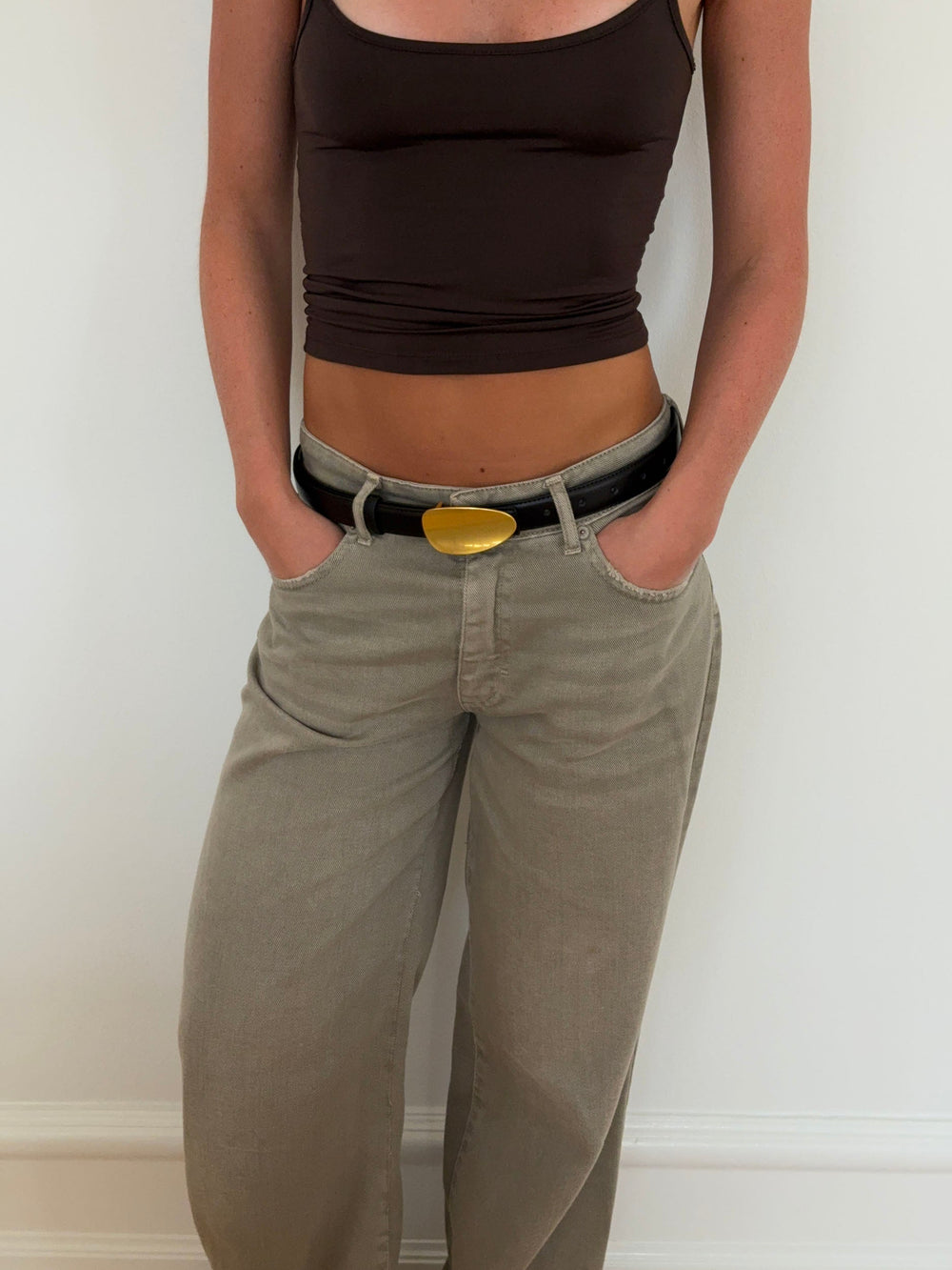 Sleek belt - Black/gold