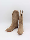 Bassau cowboy boots in beige imitated suede