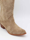 Bassau cowboy boots in beige imitated suede